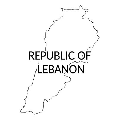 レバノン共和国無料フリーイラスト｜英語(白)